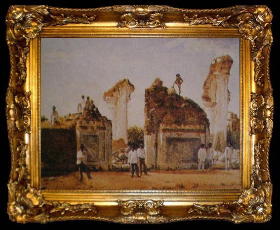 framed  Cristobal Rojas Ruinas de Cua despues del Terremoto de 1812, ta009-2
